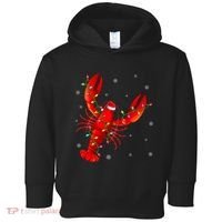 Funny Lobster Xmas Lighting Reindeer Hat Lobster Christmas Toddler Hoodie thumb 0