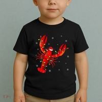 Funny Lobster Xmas Lighting Reindeer Hat Lobster Christmas Toddler T-Shirt thumb 2