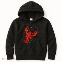 Funny Lobster Xmas Lighting Reindeer Hat Lobster Christmas Kids Hoodie thumb 0