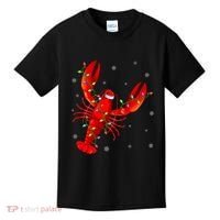 Funny Lobster Xmas Lighting Reindeer Hat Lobster Christmas Kids T-Shirt thumb 0