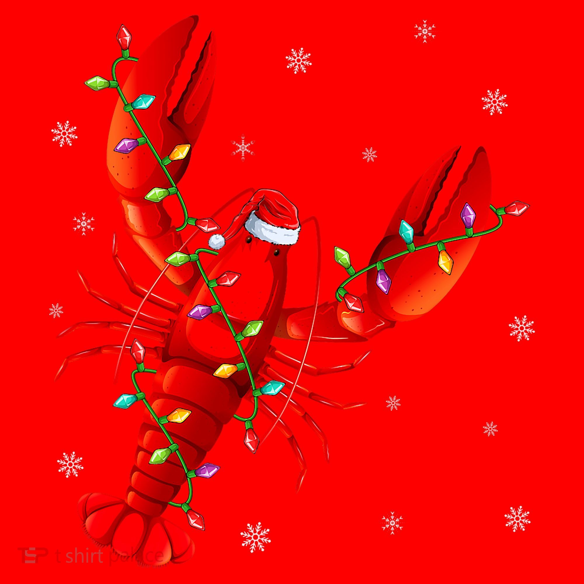 Funny Lobster Xmas Lighting Reindeer Hat Lobster Christmas Santa Hat