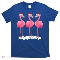 Flamingo Lover Xmas Lighting Santa Pink Flamingos Christmas Funny Gift T-Shirt thumb 0