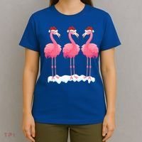 Flamingo Lover Xmas Lighting Santa Pink Flamingos Christmas Funny Gift T-Shirt thumb 4