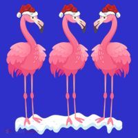 Flamingo Lover Xmas Lighting Santa Pink Flamingos Christmas Funny Gift T-Shirt thumb 7