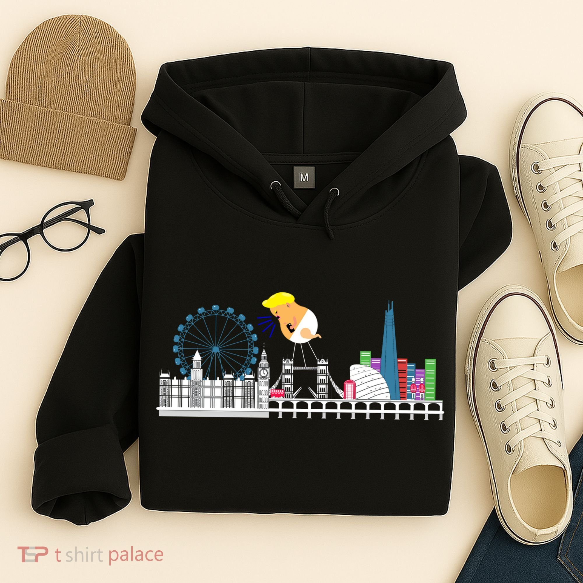 Fly Baby Trump Over City Hoodie
