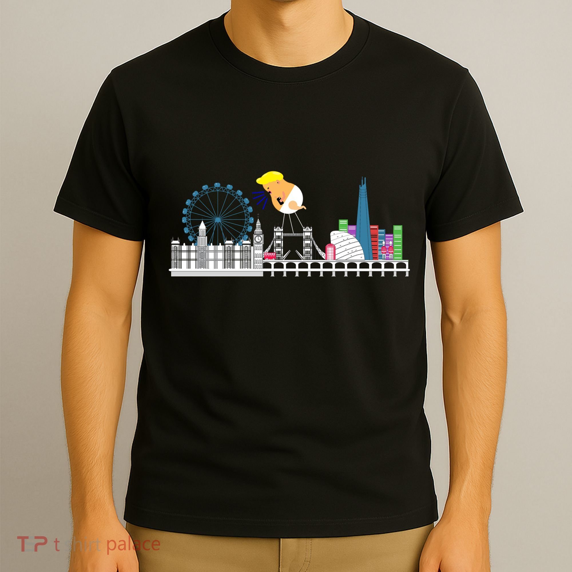 Fly Baby Trump Over City T-Shirt
