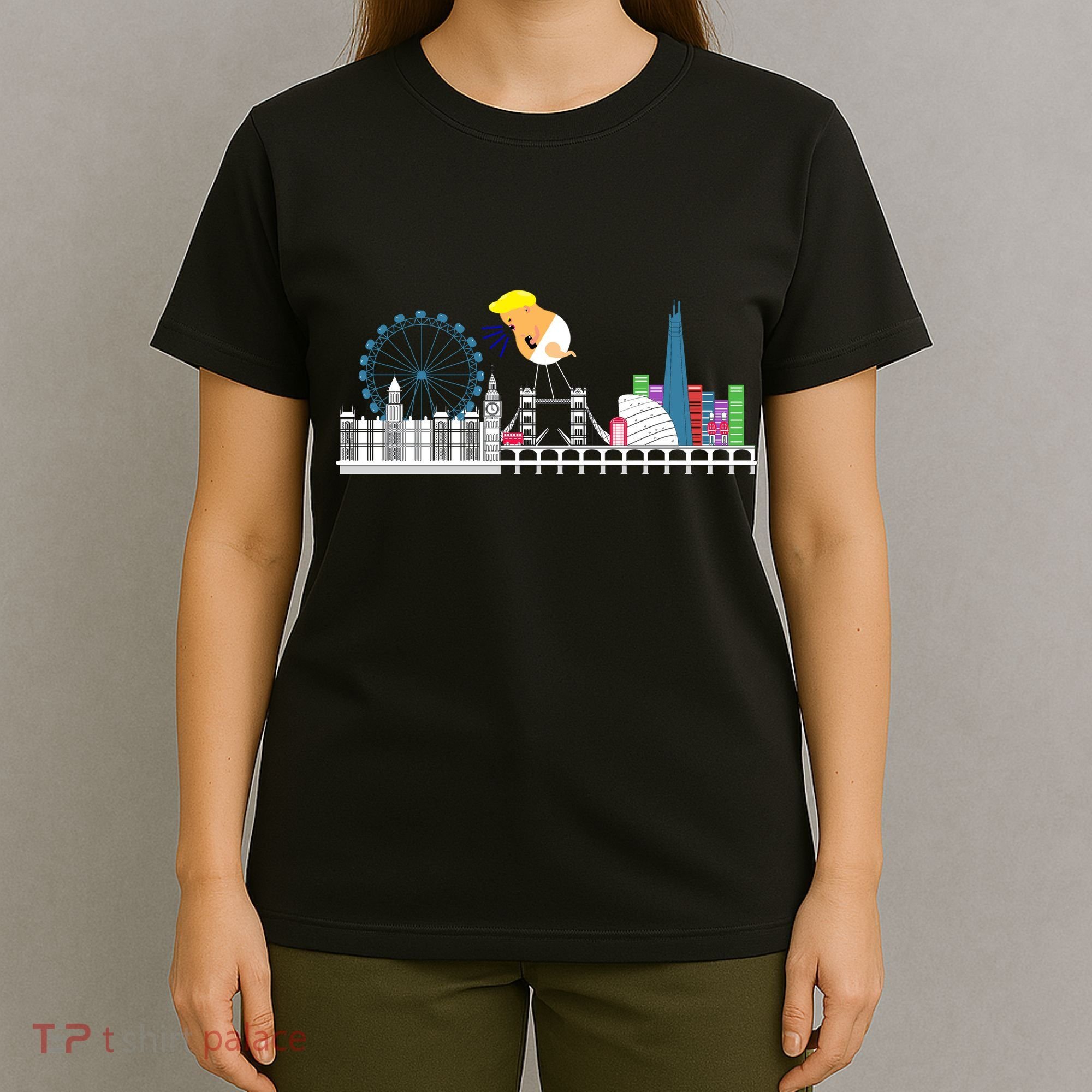 Fly Baby Trump Over City T-Shirt