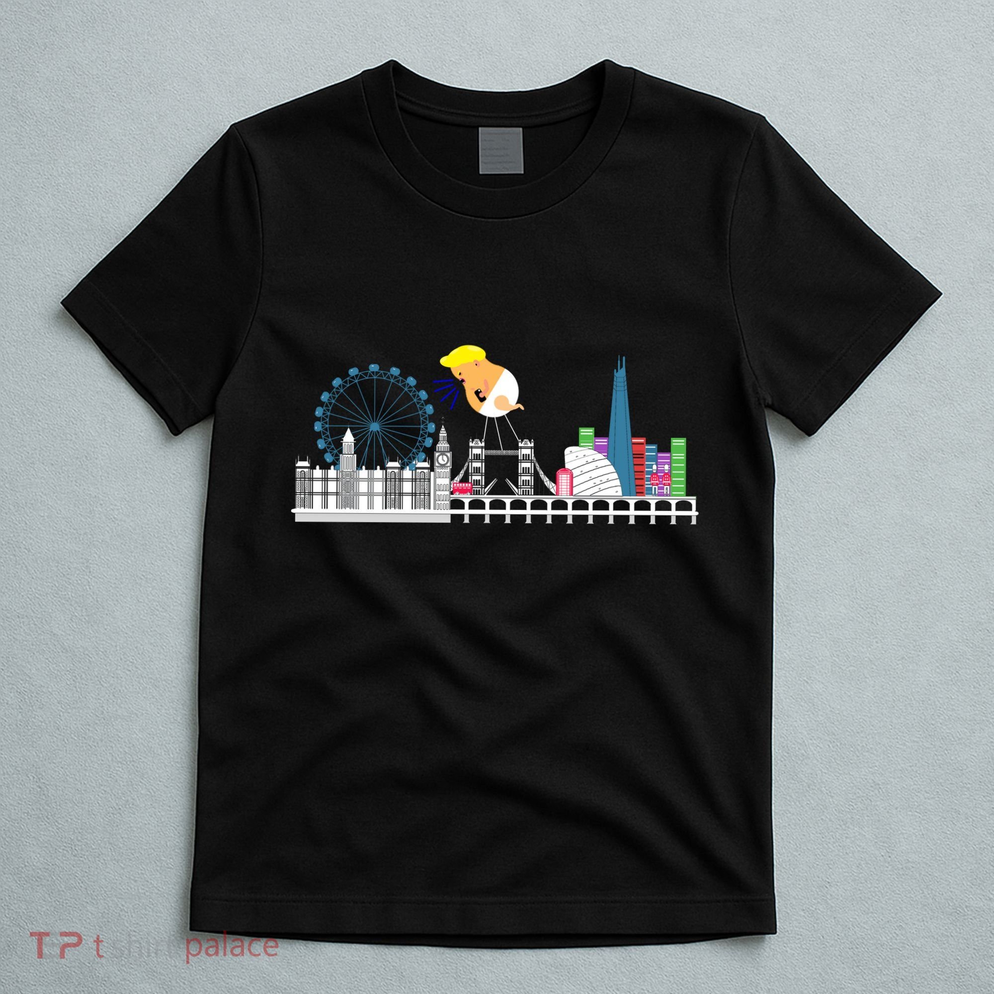 Fly Baby Trump Over City T-Shirt