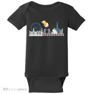 Fly Baby Trump Over City Baby Bodysuit