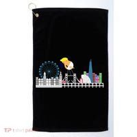 Fly Baby Trump Over City Golf Towel thumb 0