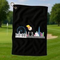 Fly Baby Trump Over City Golf Towel thumb 1