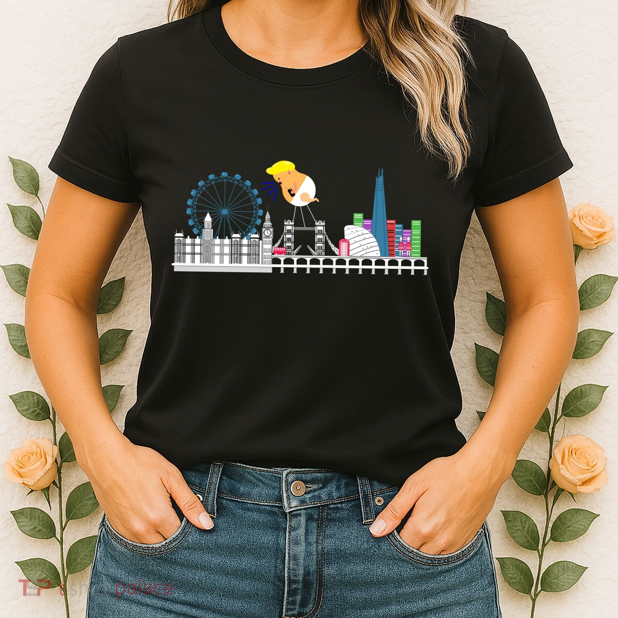 Fly Baby Trump Over City Women's T-Shirt