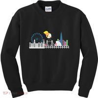 Fly Baby Trump Over City Kids Sweatshirt thumb 0
