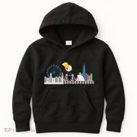 Fly Baby Trump Over City Kids Hoodie thumb 0