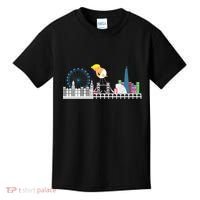 Fly Baby Trump Over City Kids T-Shirt thumb 0