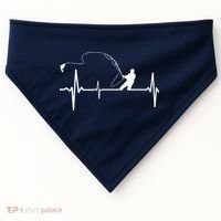 Fly Fishing Heartbeat Pulse USA-Made Doggie Bandana thumb 0