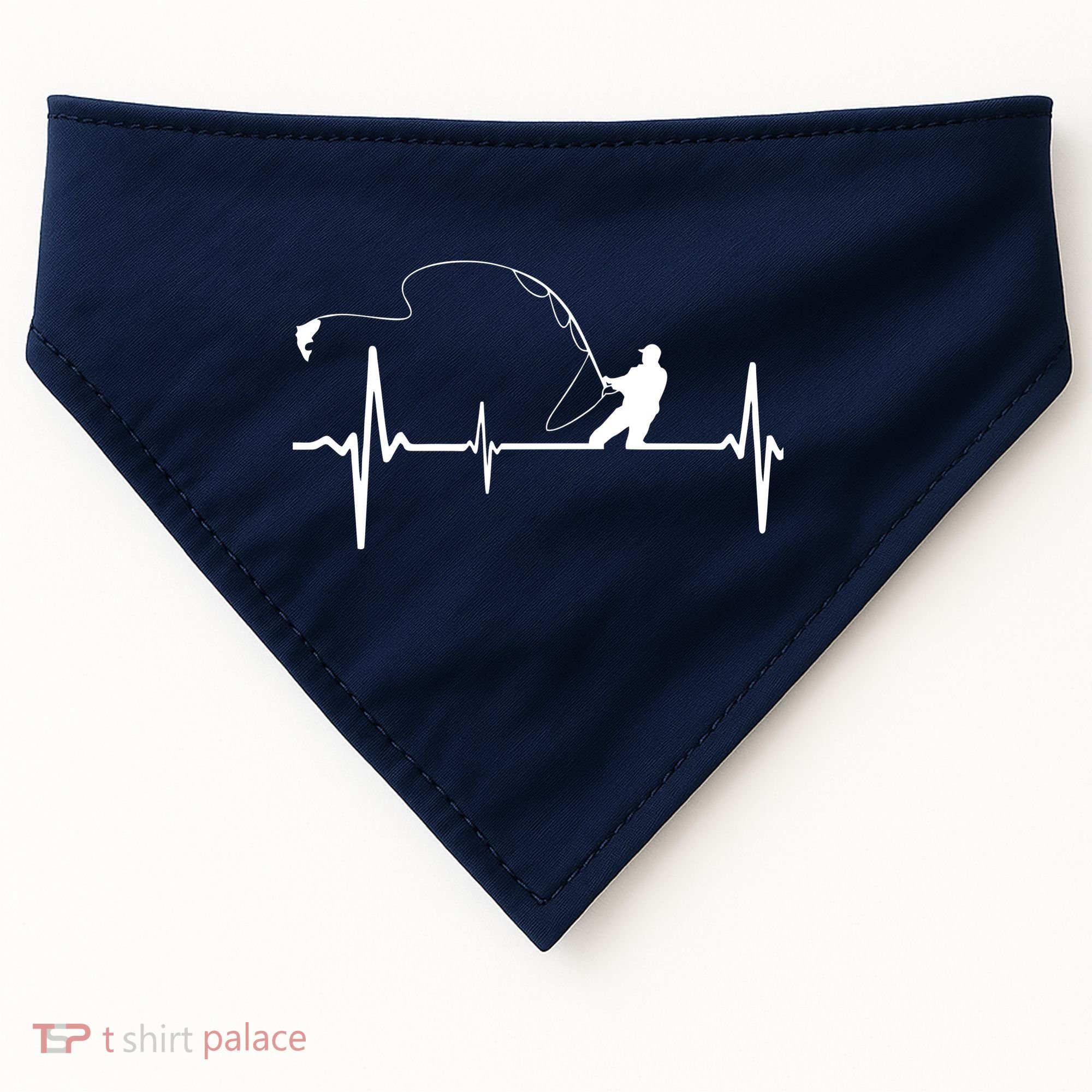 Fly Fishing Heartbeat Pulse USA-Made Doggie Bandana
