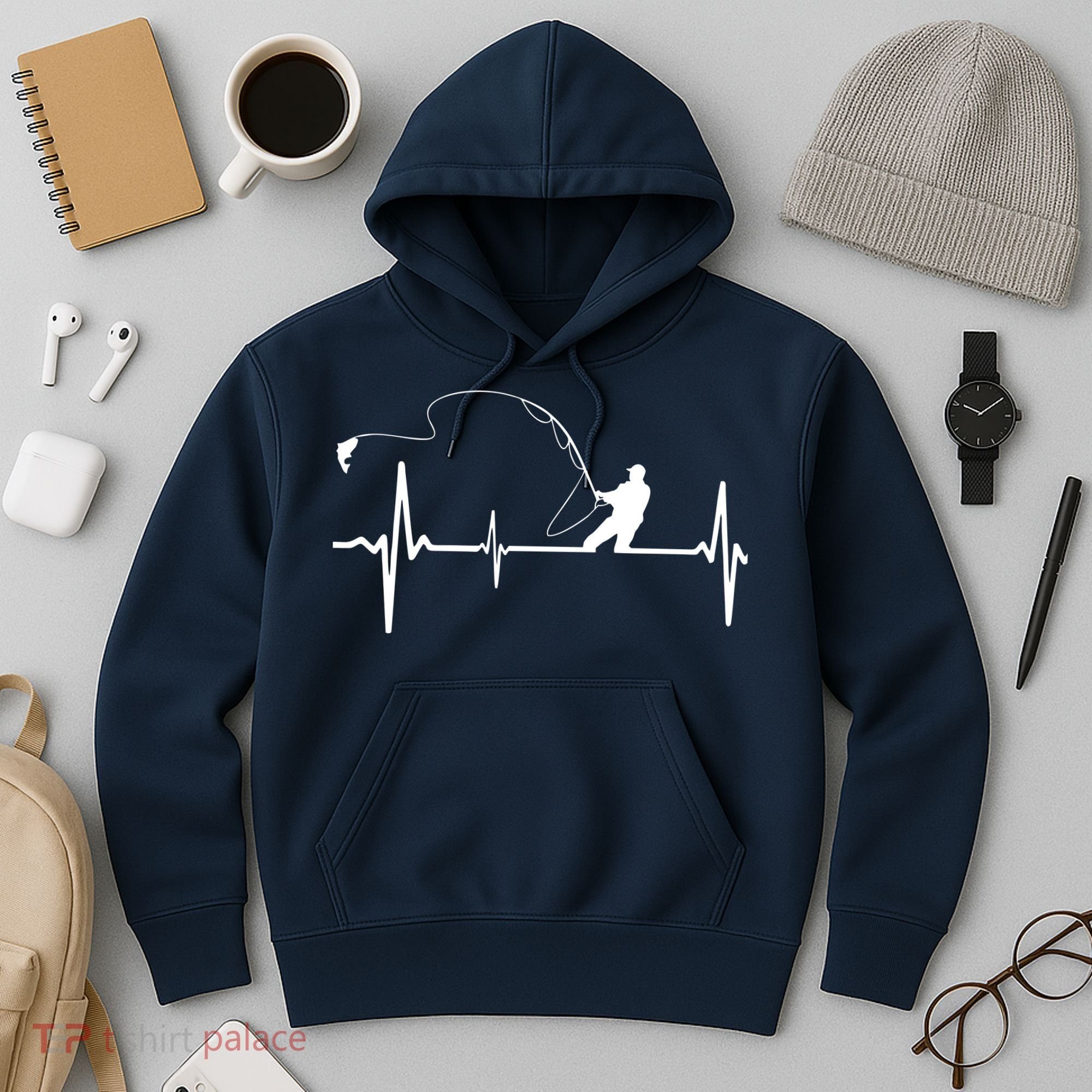 Fly Fishing Heartbeat Pulse Hoodie
