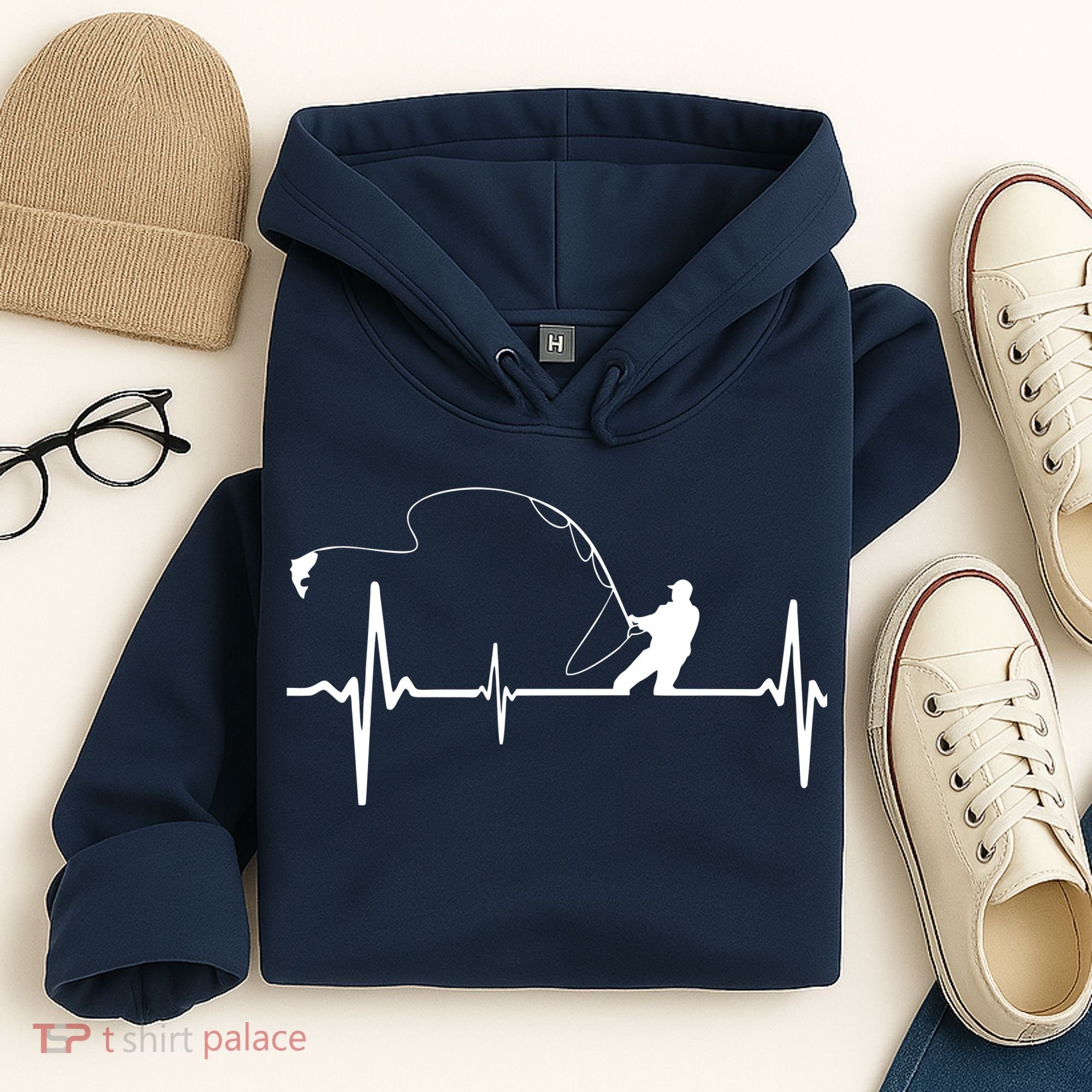 Fly Fishing Heartbeat Pulse Hoodie