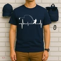 Fly Fishing Heartbeat Pulse T-Shirt thumb 6