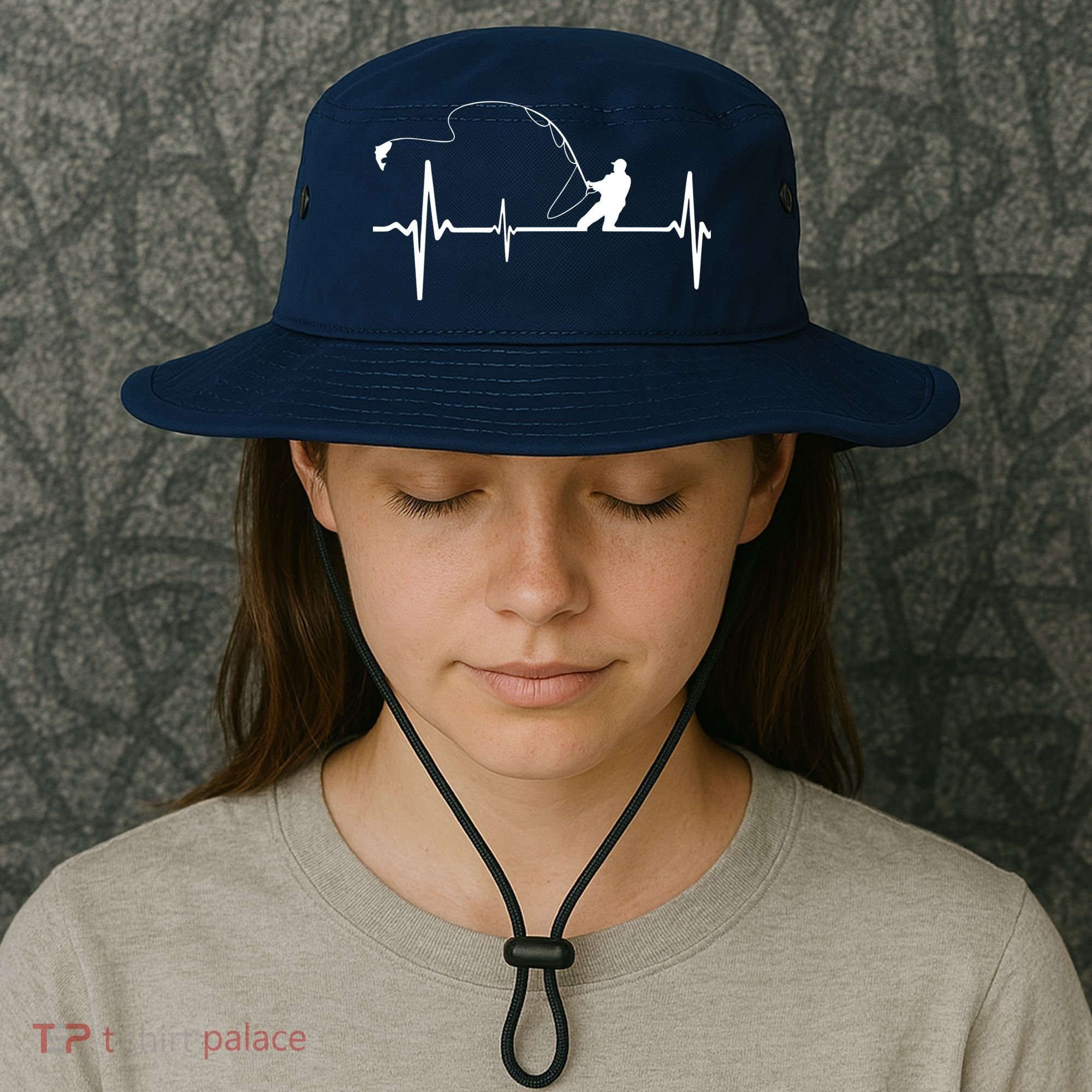 Fly Fishing Heartbeat Pulse Bucket Hat