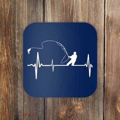 Fly Fishing Heartbeat Pulse Coaster