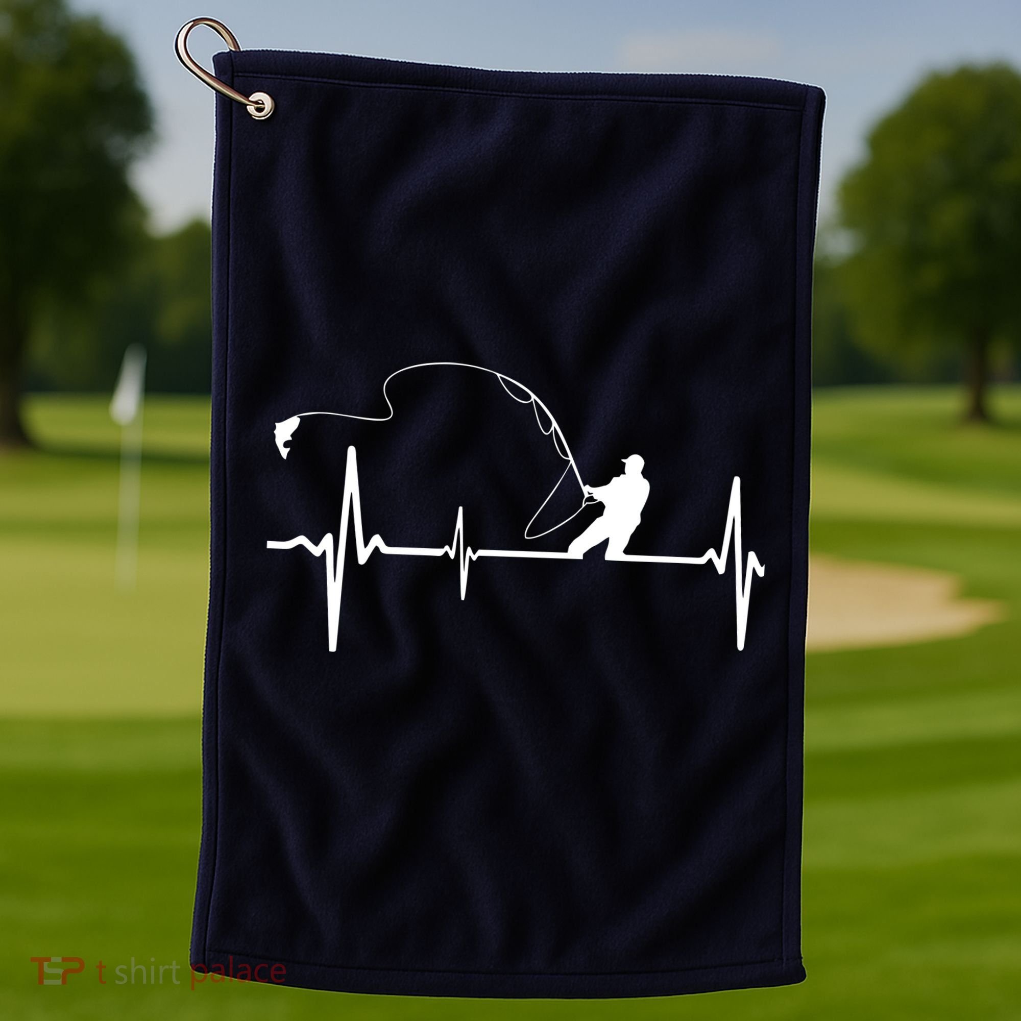 Fly Fishing Heartbeat Pulse Golf Towel