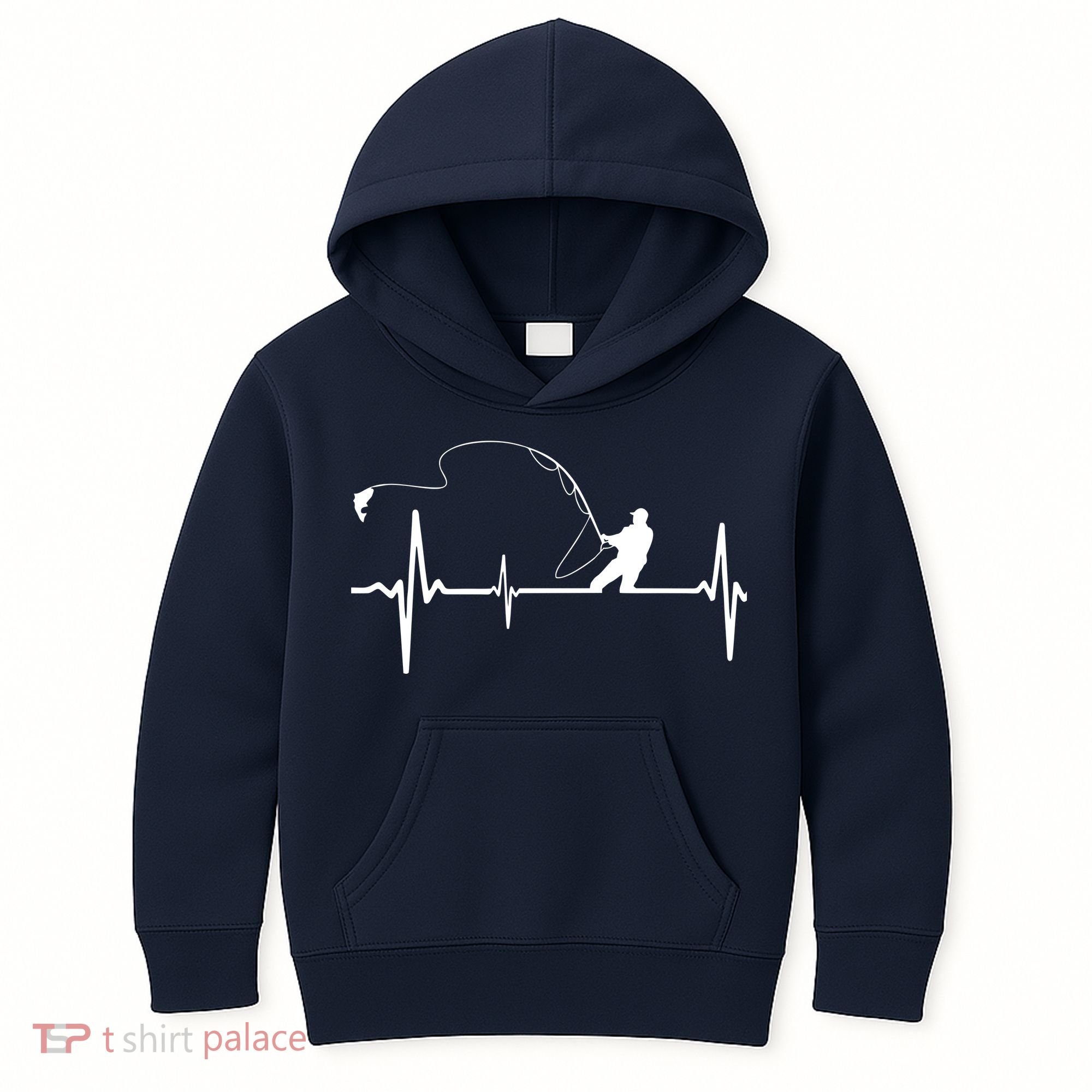 Fly Fishing Heartbeat Pulse Kids Hoodie