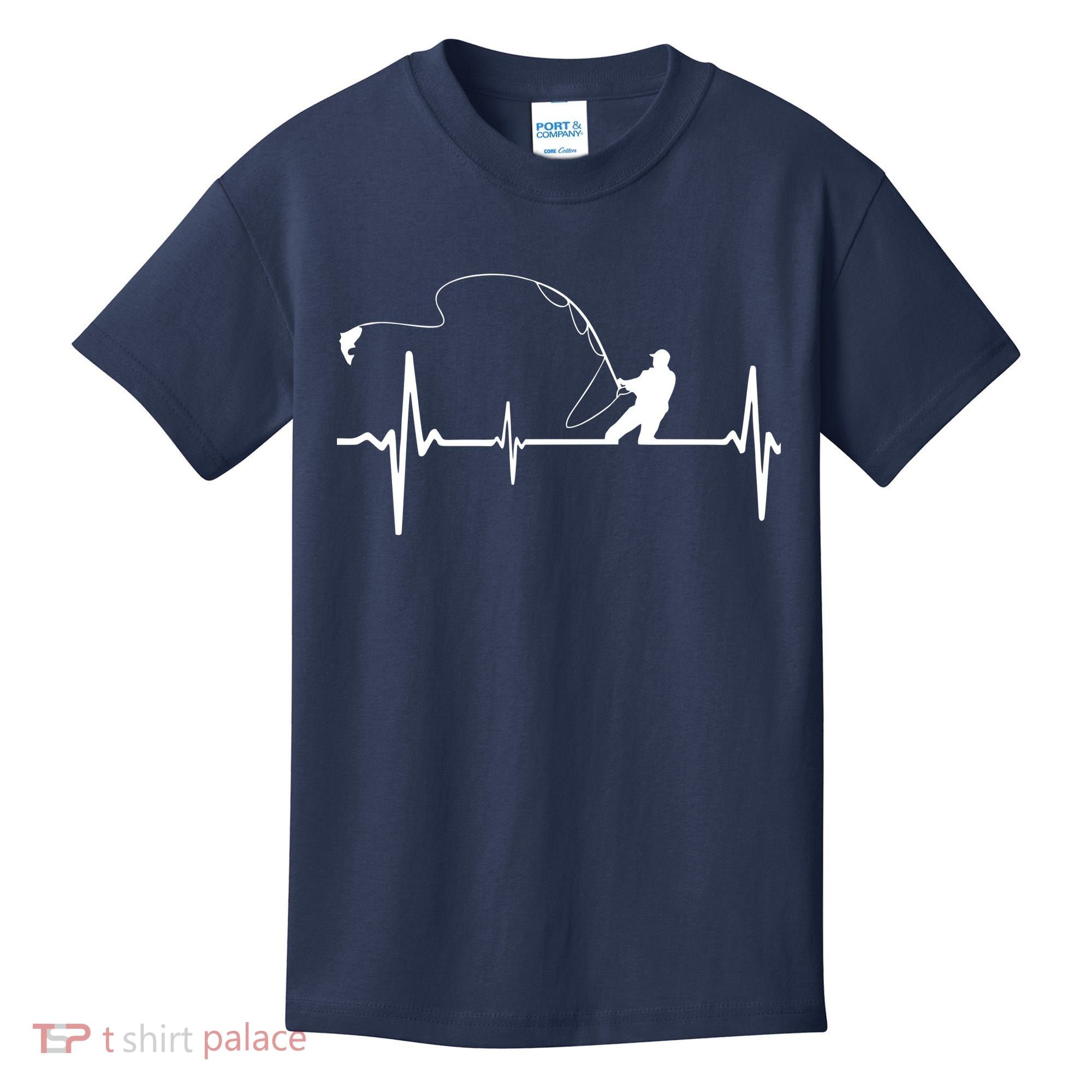 Fly Fishing Heartbeat Pulse Kids T-Shirt