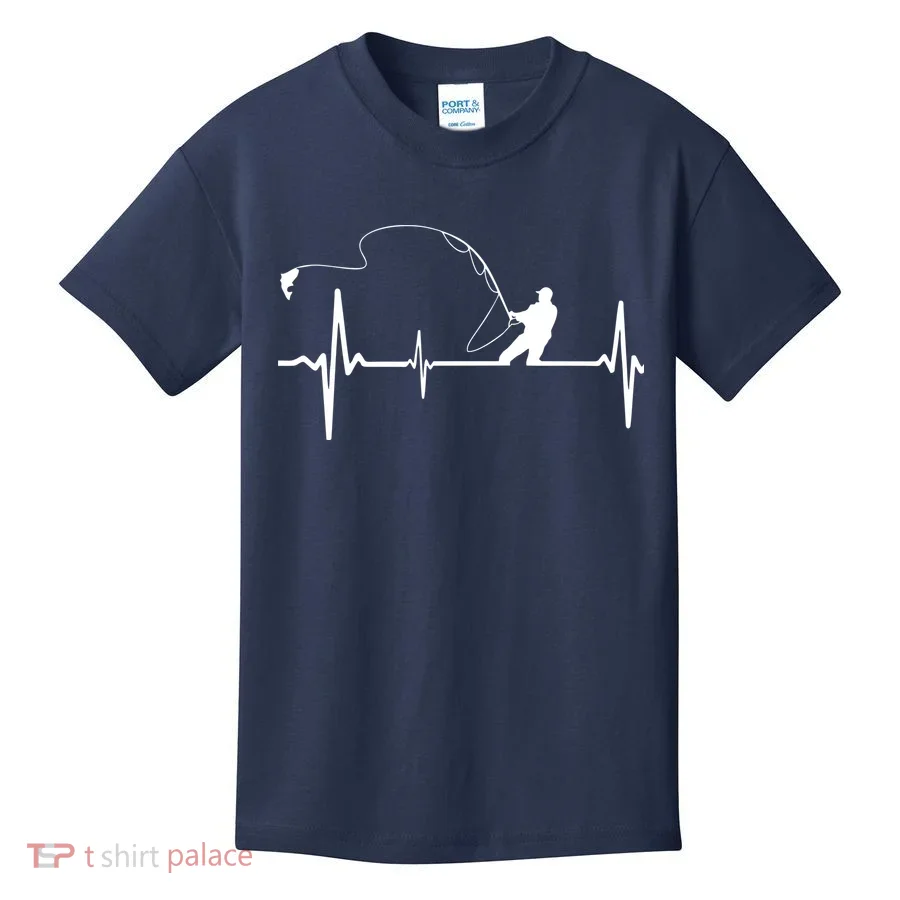 Fly Fishing Heartbeat Pulse Kids T-Shirt