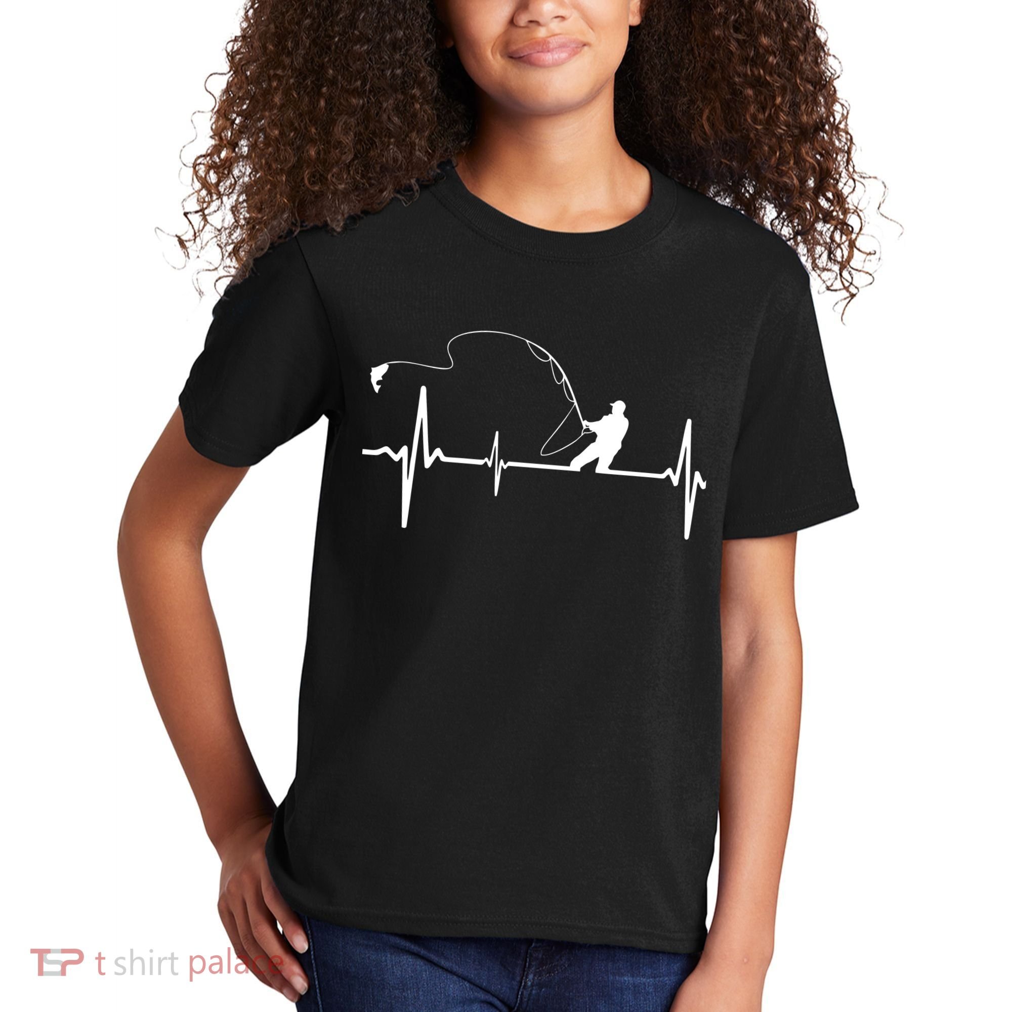 Fly Fishing Heartbeat Pulse Kids T-Shirt