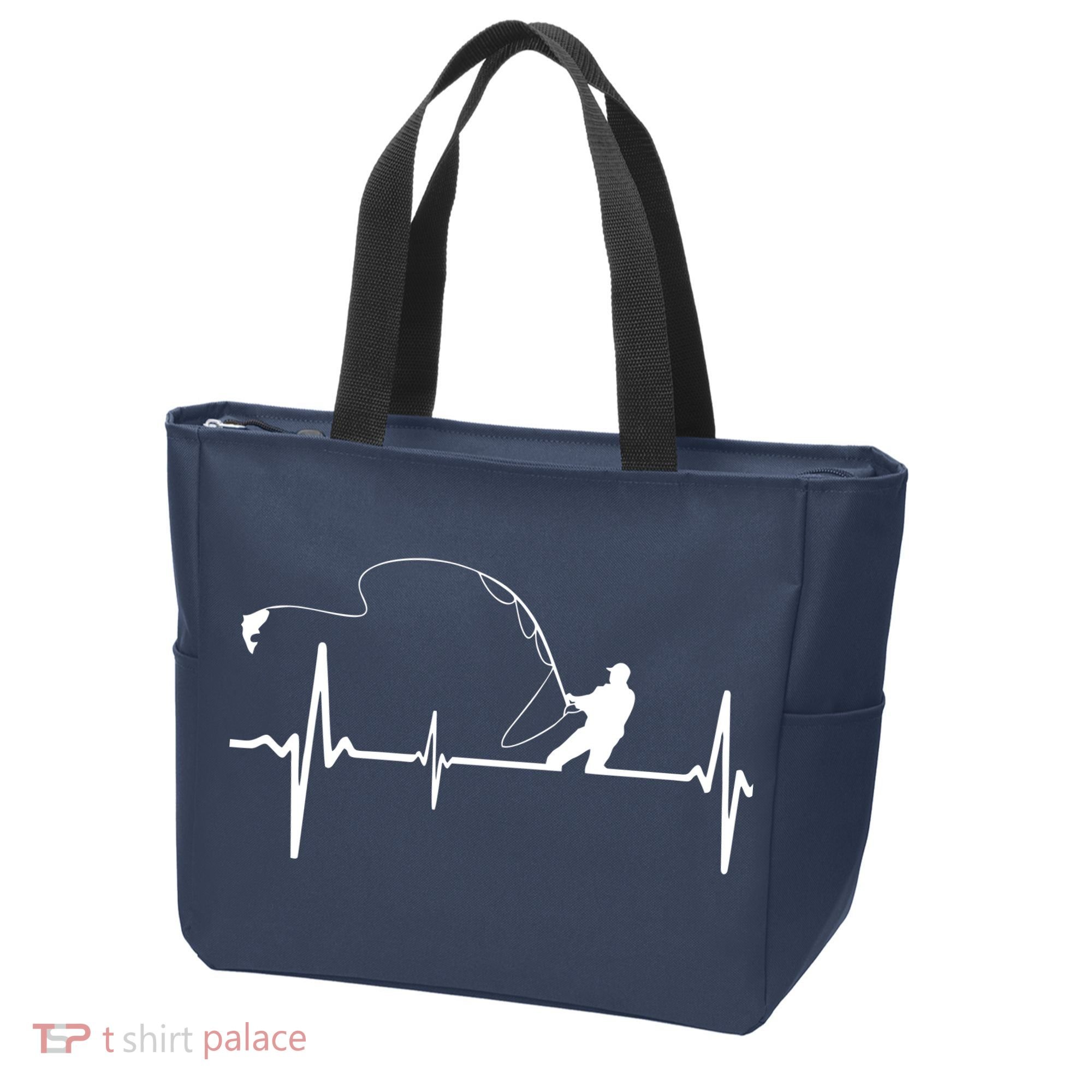 Fly Fishing Heartbeat Pulse Tote Bag