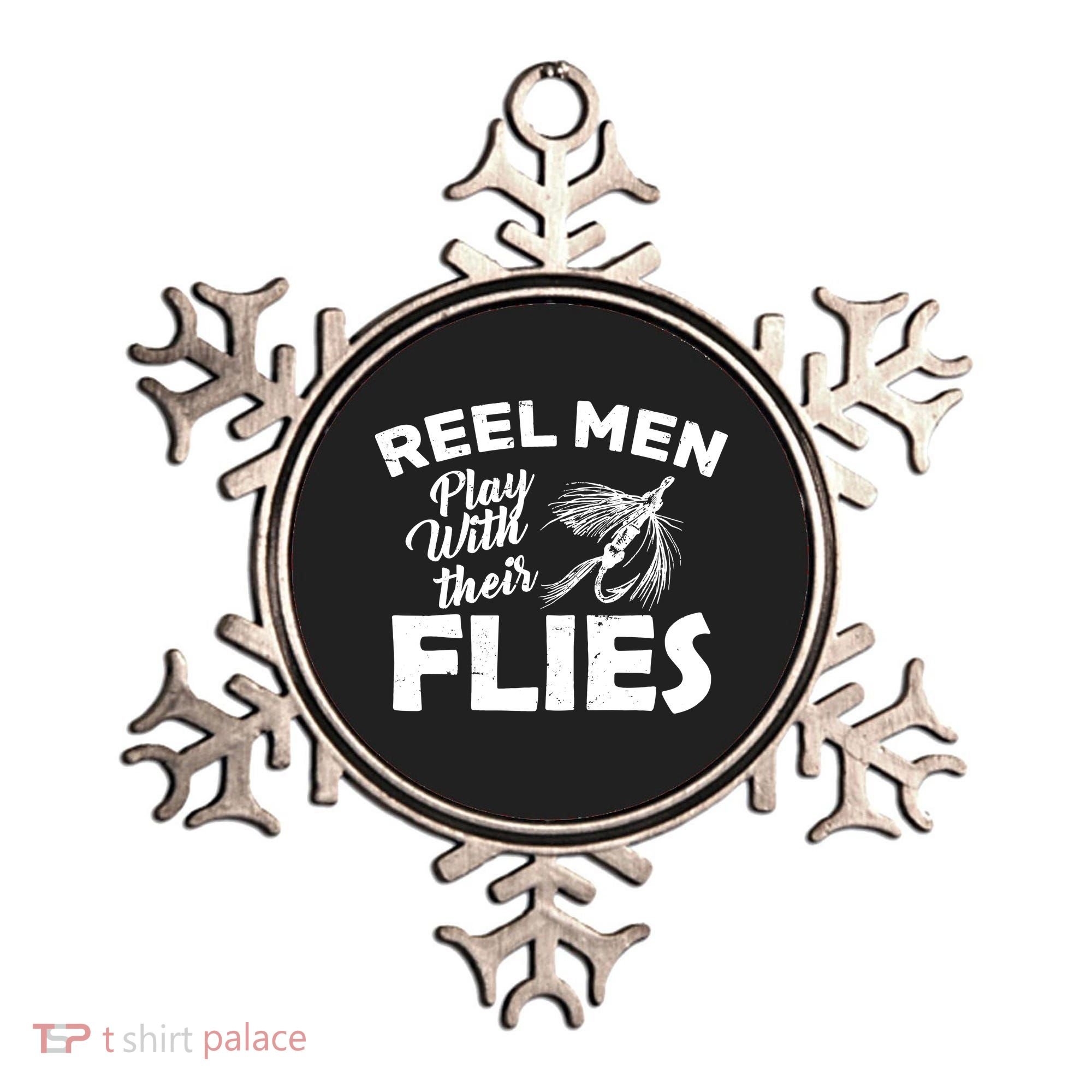 Fly Fishing Reel Men Play With Their Flies Ornament