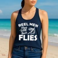 Fly Fishing Reel Men Play With Their Flies Women's Tank Top thumb 2