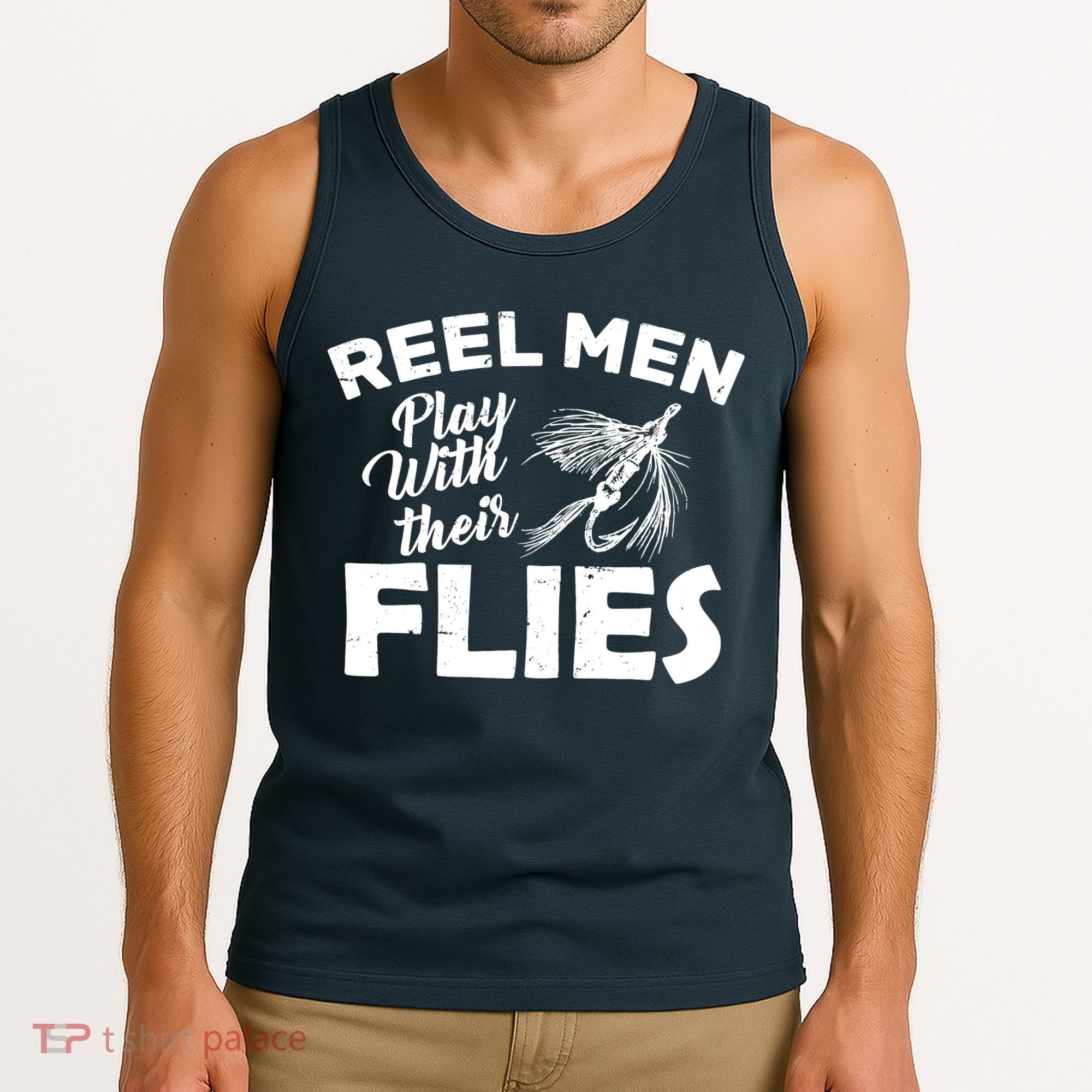Fly Fishing Reel Men Play With Their Flies Tank Top