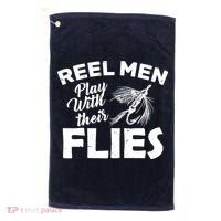Fly Fishing Reel Men Play With Their Flies Golf Towel thumb 0