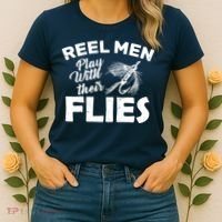 Fly Fishing Reel Men Play With Their Flies Women's T-Shirt thumb 2