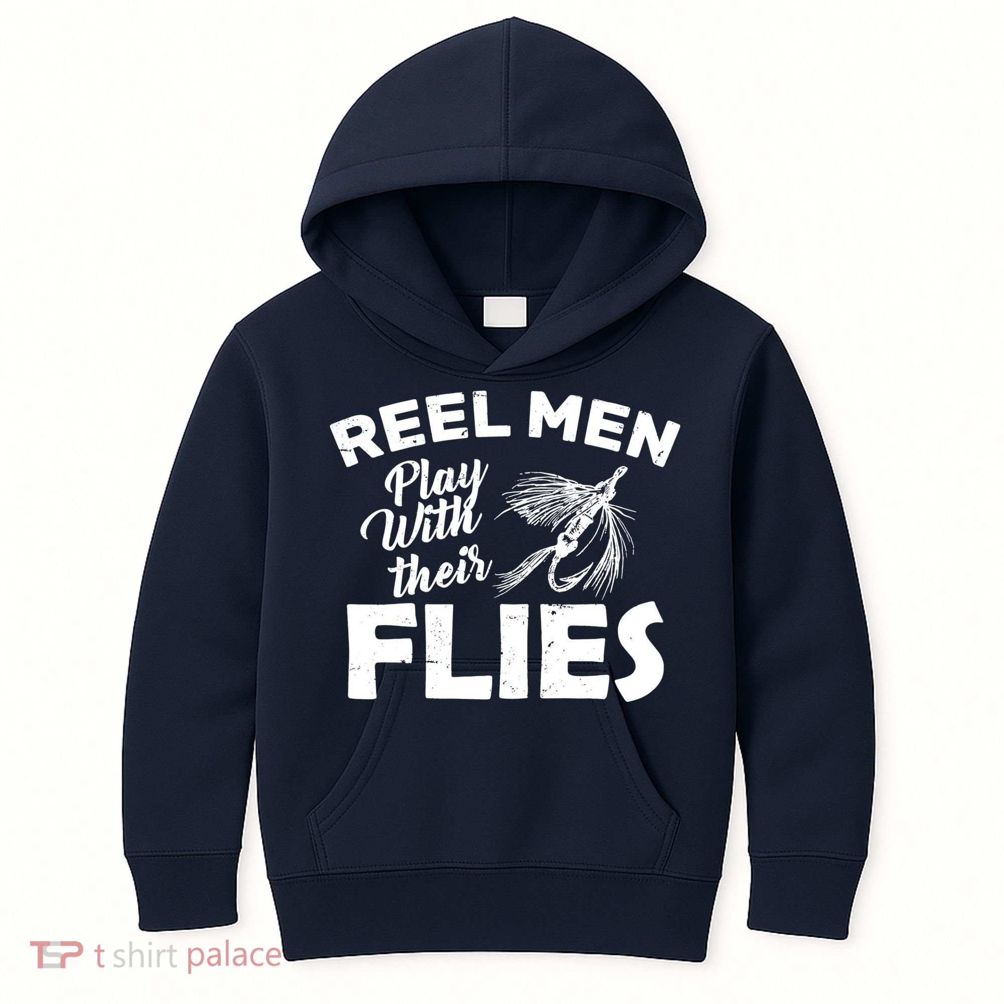Fly Fishing Reel Men Play With Their Flies Kids Hoodie