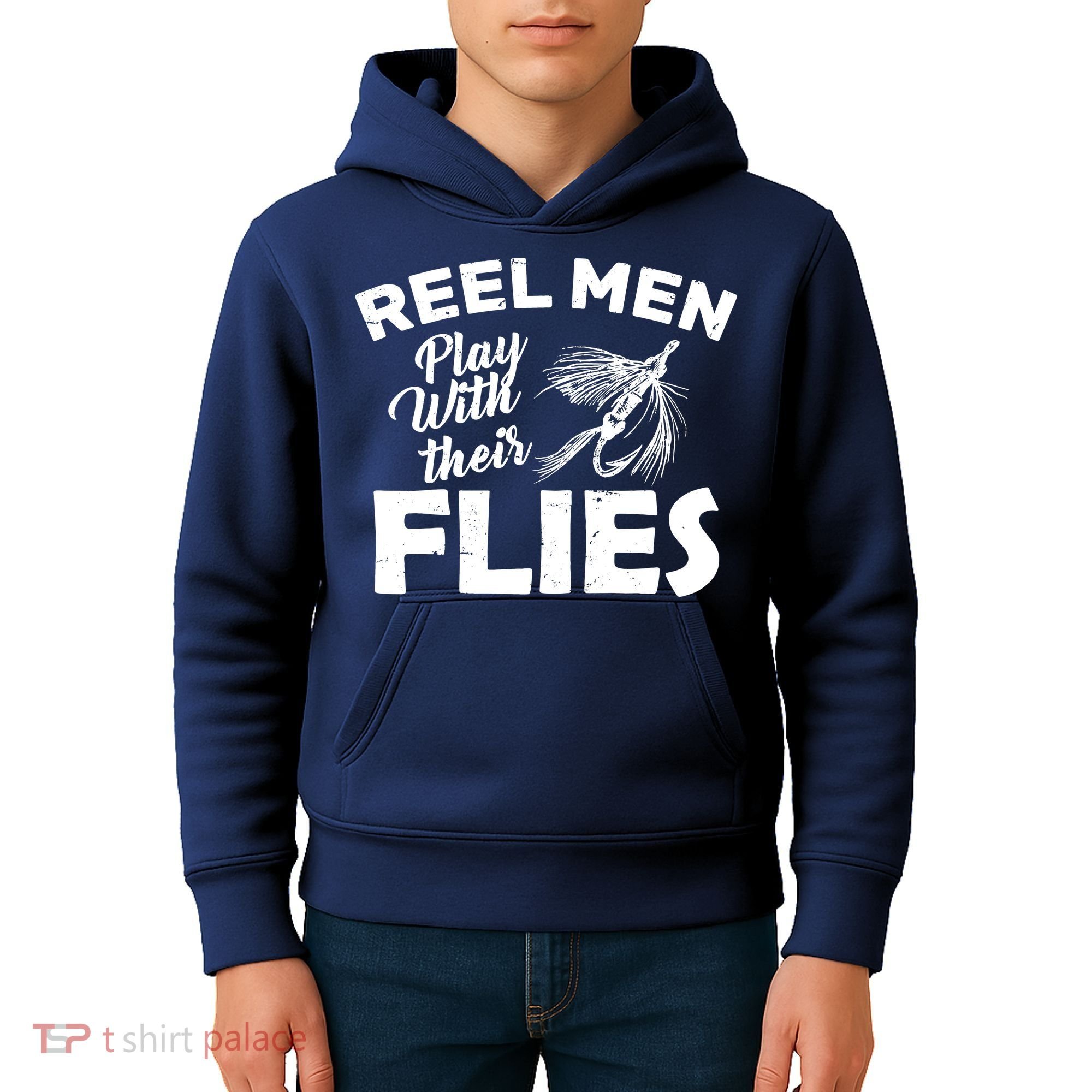 Fly Fishing Reel Men Play With Their Flies Kids Hoodie
