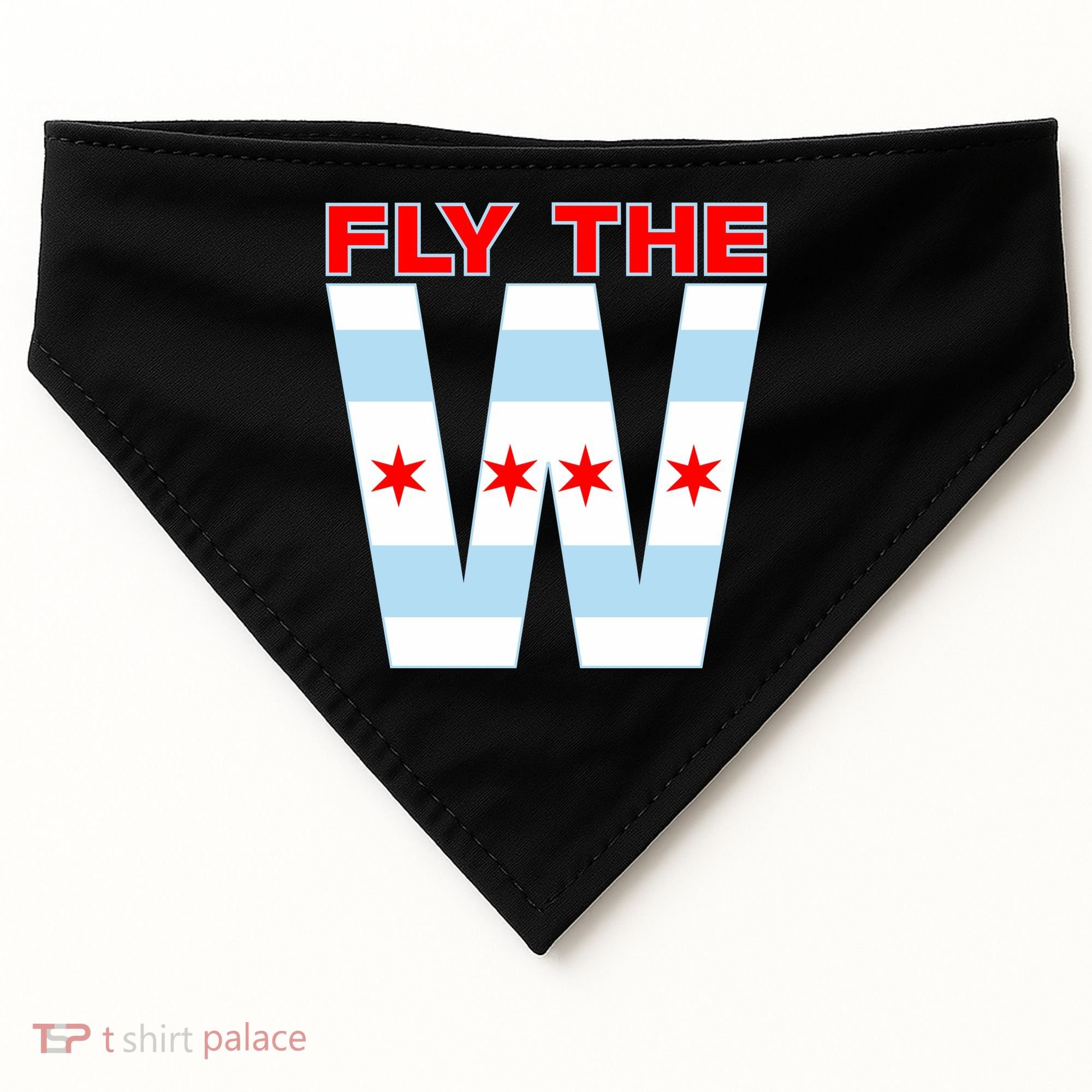 Fly The W Chicago Flag USA-Made Doggie Bandana
