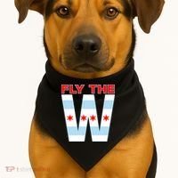 Fly The W Chicago Flag USA-Made Doggie Bandana thumb 1