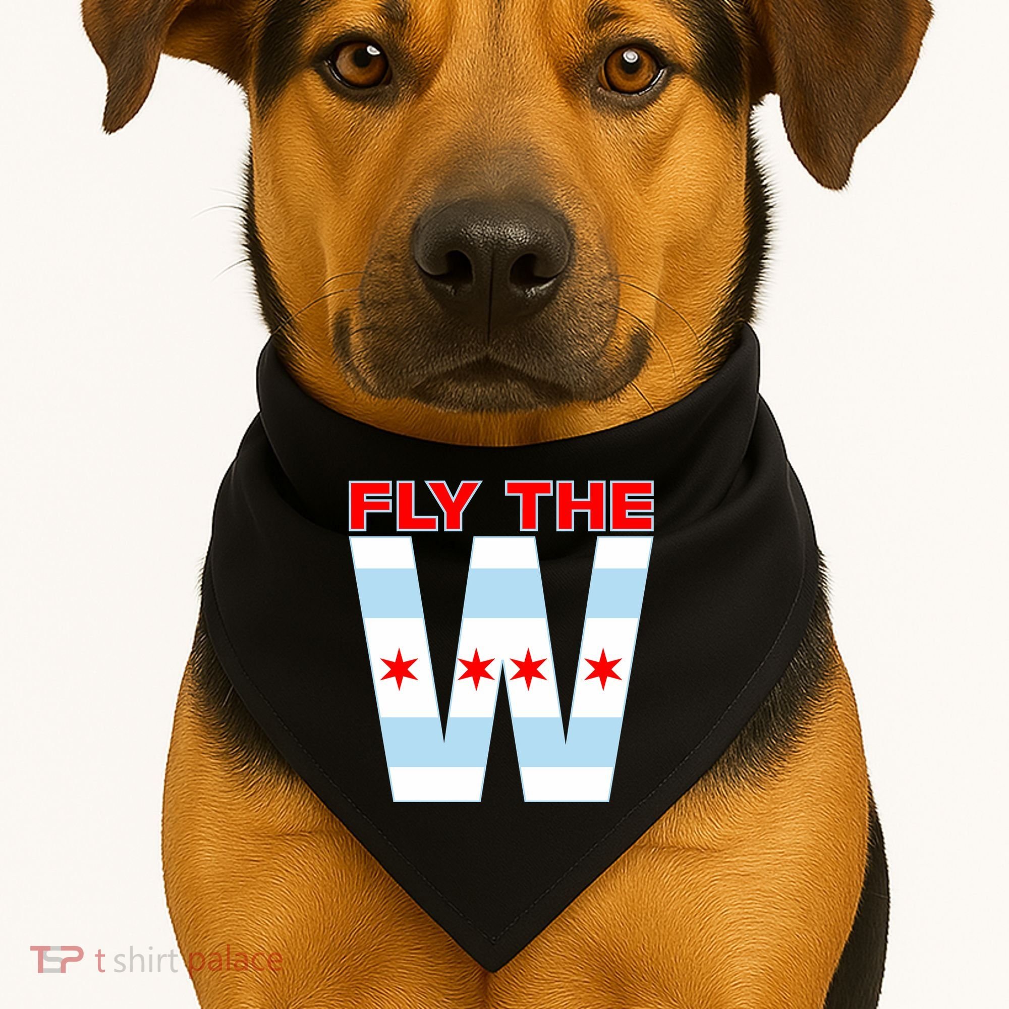 Fly The W Chicago Flag USA-Made Doggie Bandana