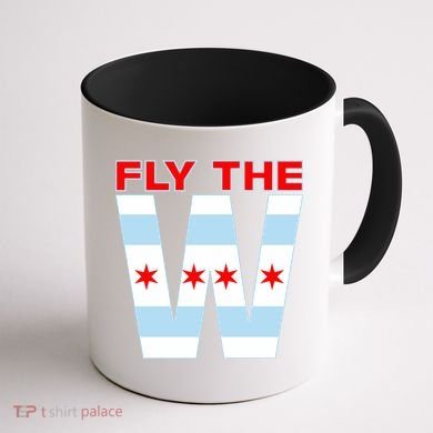 Fly The W Chicago Flag Coffee Mug back