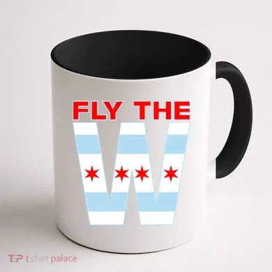 Fly The W Chicago Flag Coffee Mug back