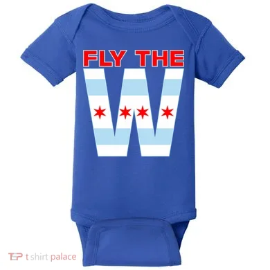 Fly The W Chicago Flag Baby Bodysuit