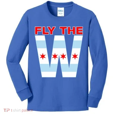 Fly The W Chicago Flag Kids Long Sleeve Shirt
