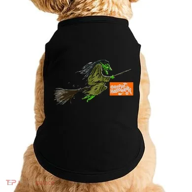 Flying Halloween Witch Doggie Tank