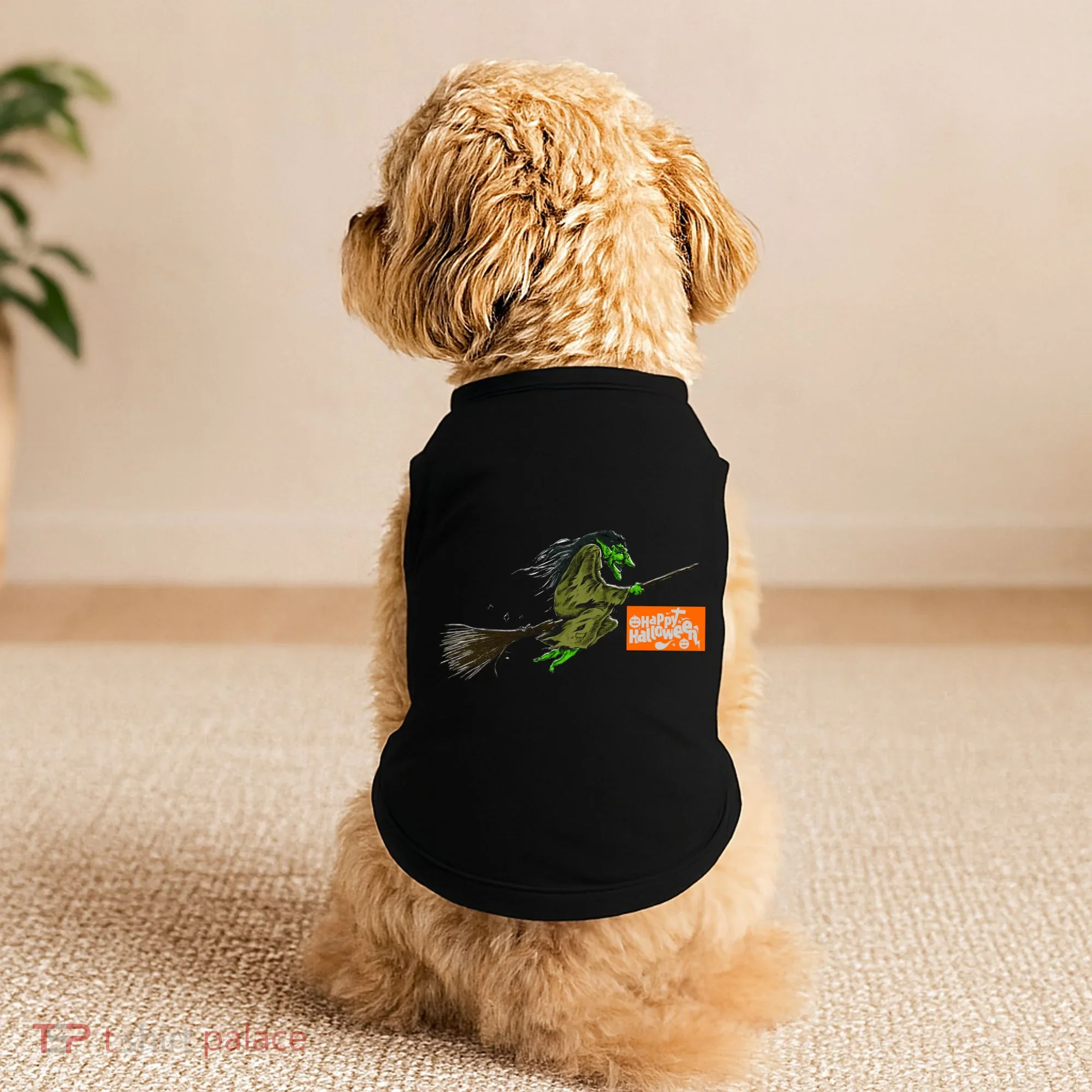 Flying Halloween Witch Doggie Tank