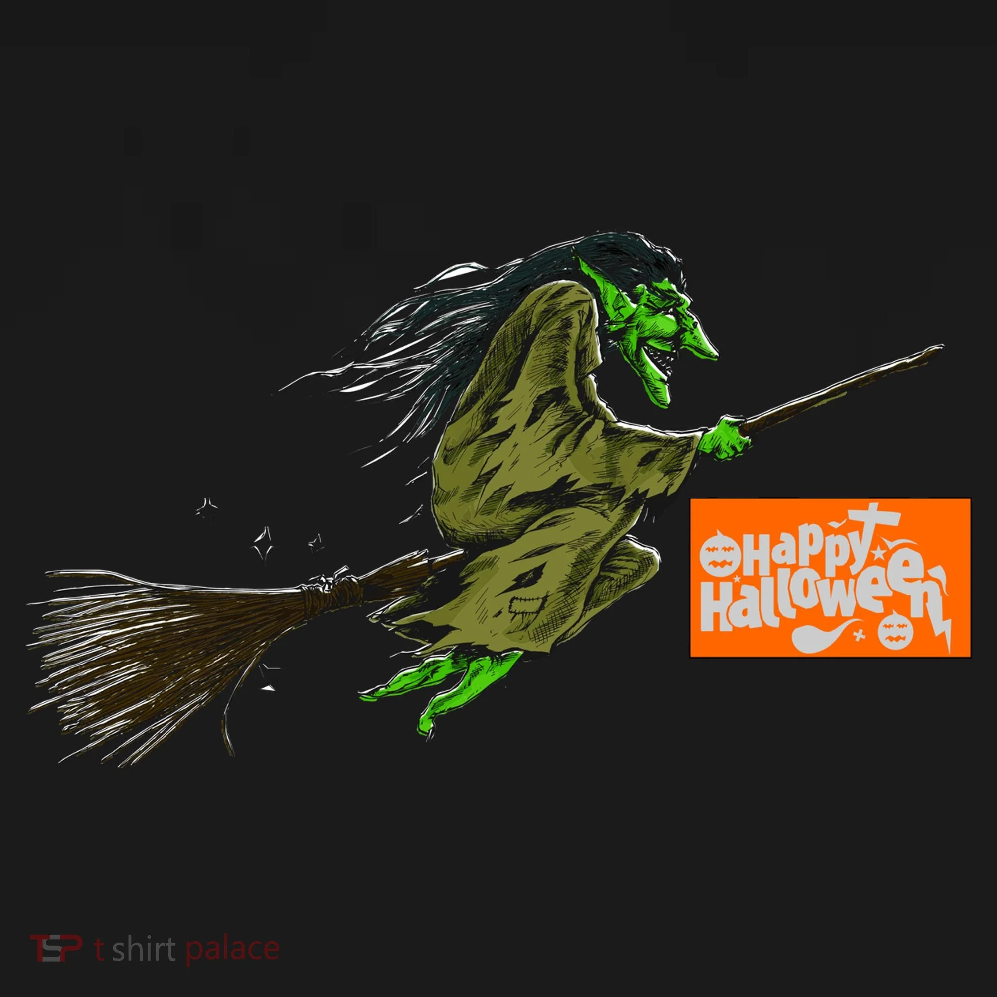 Flying Halloween Witch Doggie Tank