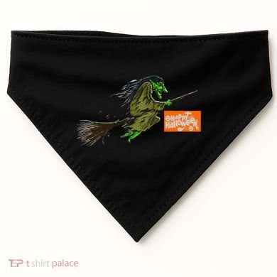 Flying Halloween Witch USA-Made Doggie Bandana